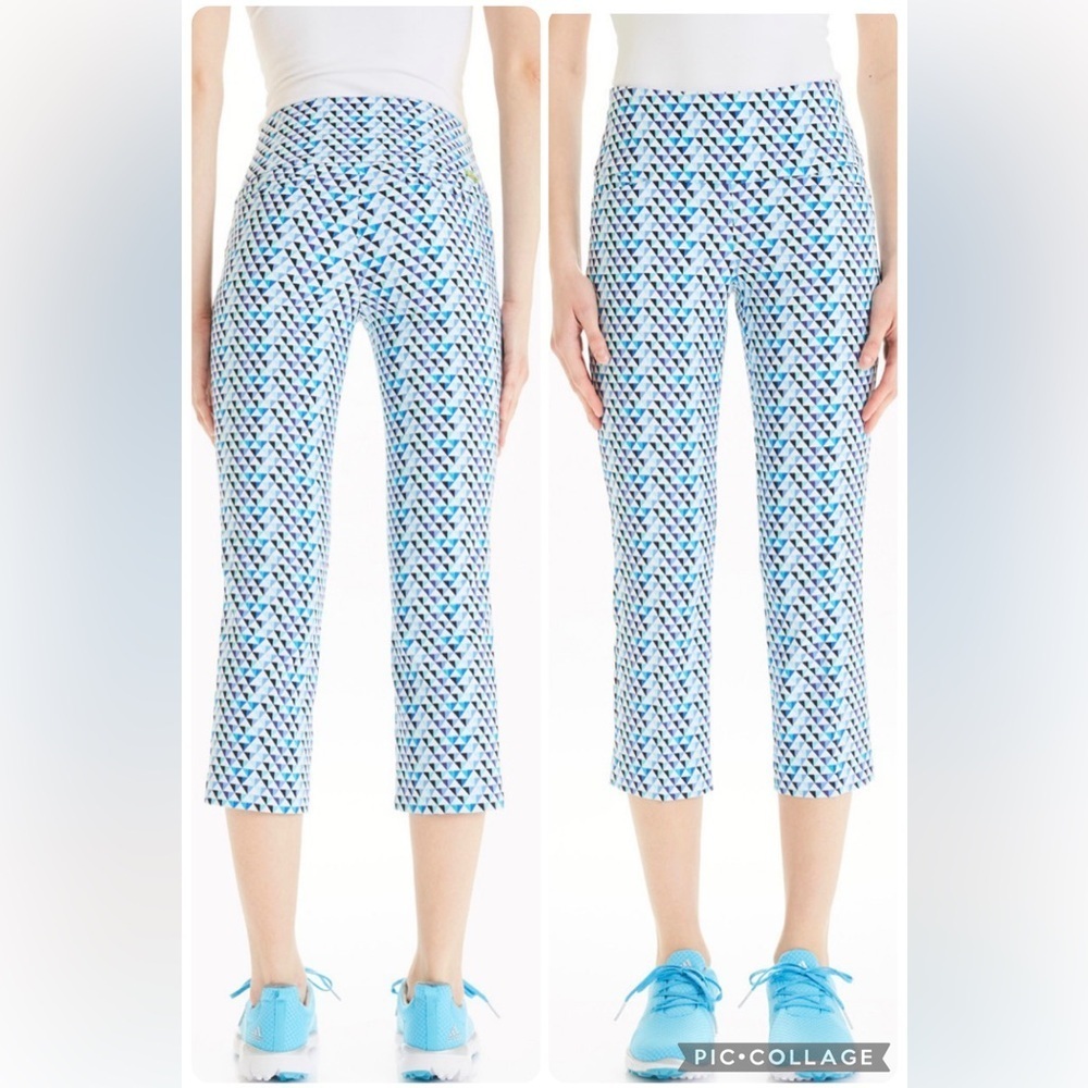 Swing Control Geo Print Pull On Ankle Golf Pants Size 14